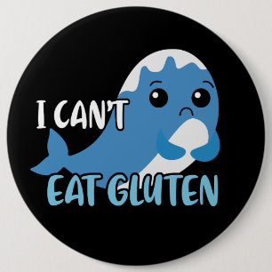 Jag kan inte äta Gluten Whale Knapp