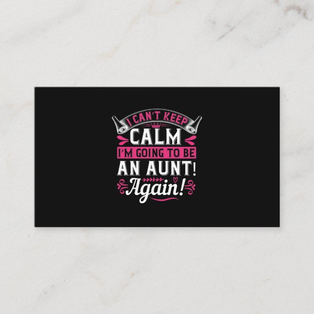 Jag kan inte Behålla Lugn att bli Moster! Återigen Visitkort (Framsida)
