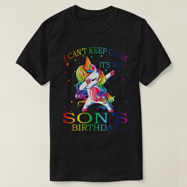 Jag kan inte Behålla Lugn Det är min SON Birthday  T Shirt (Design framsida)