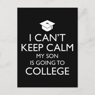 Jag kan inte Behålla Lugn min son ska till college Vykort