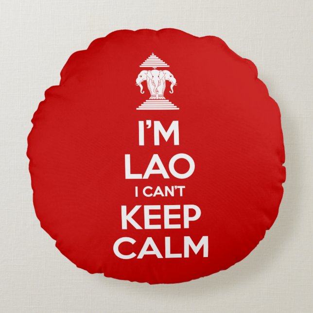 Jag kan inte Behålla Lugn Rund Kudde (Framsidan)