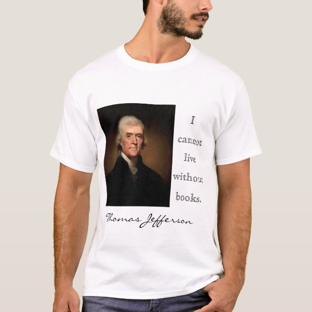 Jag kan inte bo utan böcker t-shirt (Framsida)