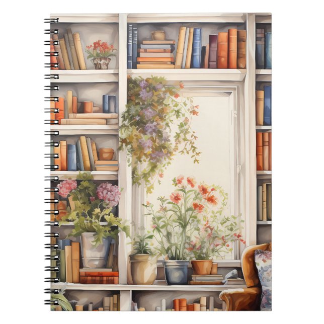 Jag kan inte bo utan Bokar Bok Älskare Anteckningsbok (Framsidan)