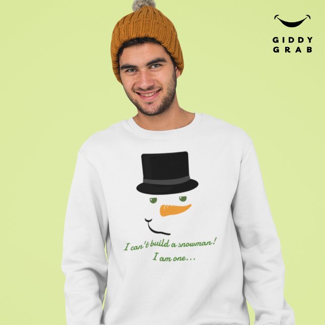 Jag kan inte bygga en snögubbe-Toppen Funny Cat Lång Ärmad Tröja (Skapare uppladdad)