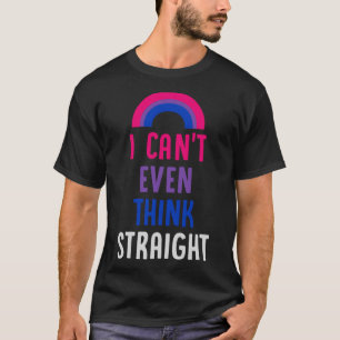 Jag kan inte ens Tänka Rak Bisexual Pride Flagga L T Shirt