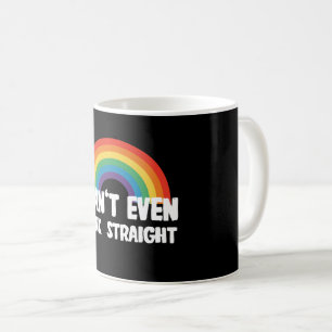 Jag kan inte ens Tänka Rak Funny Gay pride Kaffemugg