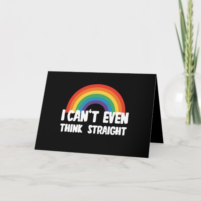 Jag kan inte ens Tänka Rakare Gay pride Tack Kort (Framsida)
