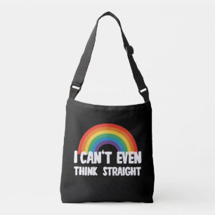 Jag Kan Inte Ens Tänka Rakt Roligt Gay Pride Axelväska