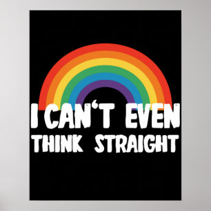 Jag Kan Inte Ens Tänka Rakt Roligt Gay Pride Poster