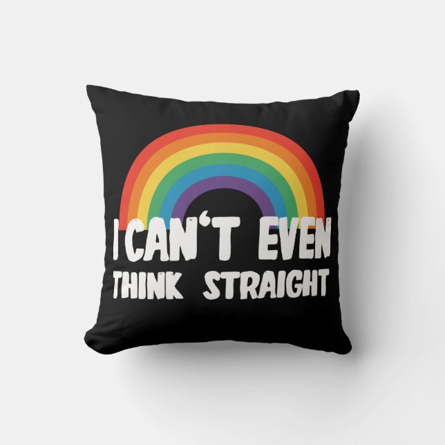 Jag Kan Inte Ens Tänka Rakt Roligt Hbtq-Pride Kudde (Framsida)