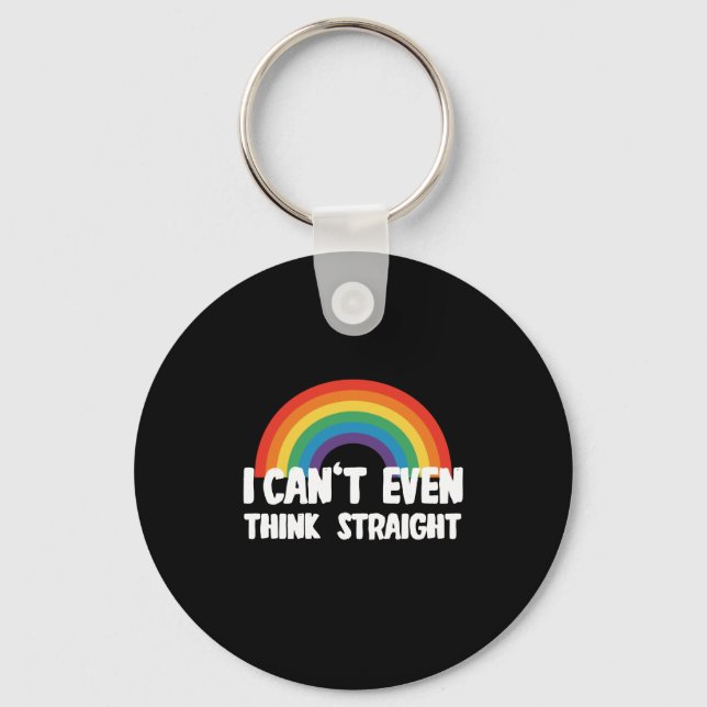 Jag Kan Inte Ens Tänka Rakt Roligt Hbtq-Pride Nyckelring (Framsida)