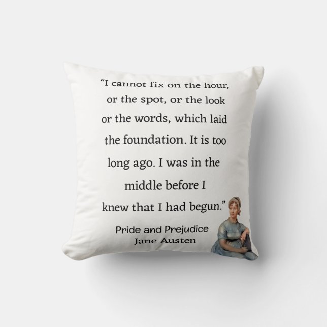 Jag kan inte fixa timmen eller platsen Jane Austen Kudde (Framsida)