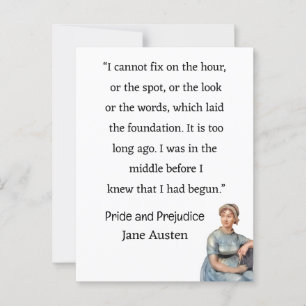 Jag kan inte fixa timmen eller platsen Jane Austen Vykort