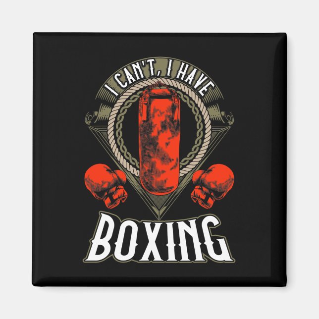 Jag kan inte ha Boxinghandskar Workout Spar Magnet (Framsidan)