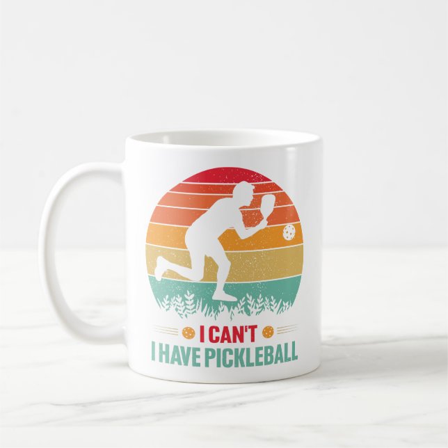 Jag kan inte ha Pickleball Funny Pickleball Player Kaffemugg (Vänster)