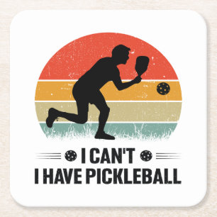 Jag kan inte ha pickleball, Pickleball Älskare Underlägg Papper Kvadrat