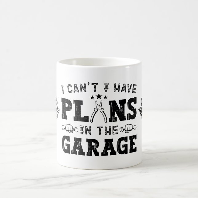 Jag kan inte ha planer i Garage Funny Mechanic Kaffemugg (Center)