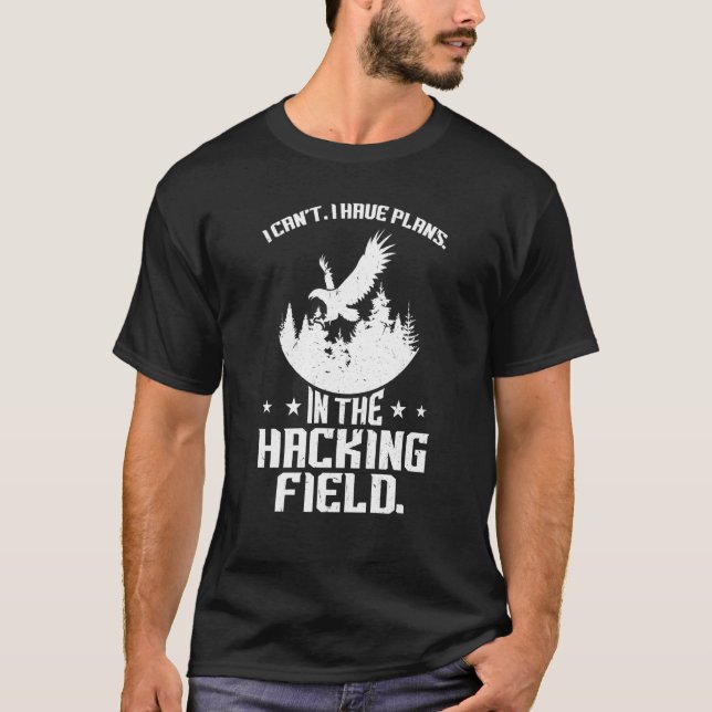 Jag kan inte ha planer i hakande Fält-Falconry T Shirt (Framsida)