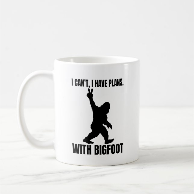 Jag kan inte ha planer med Bigfoot Kaffemugg (Vänster)