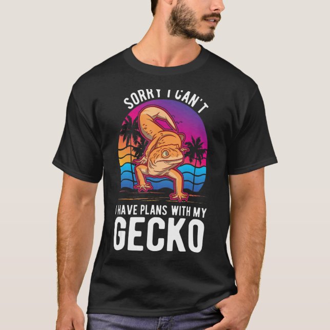 Jag kan inte ha planer med min Gecko T Shirt (Framsida)