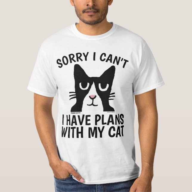 JAG KAN INTE HA PLANER. Tuxedo CAT, T-shirts (Framsida)