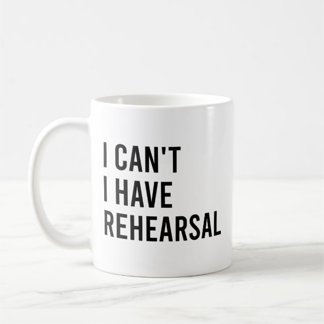 Jag kan inte ha Rehearsal Funny Music Lärare Kaffemugg (Vänster)