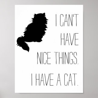 Jag kan inte ha trevlig sak. Jag har en katt. Poster