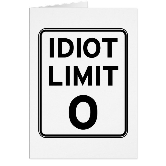 Jag kan inte handla med något mera idioter OBS kort (Framsidan)