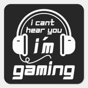 Jag kan inte höra dig att jag spelar E-Sport Fyrkantigt Klistermärke