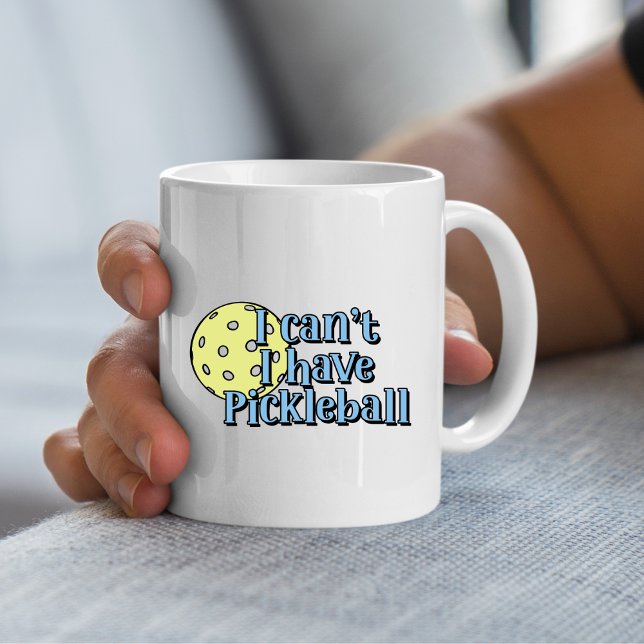 Jag kan inte, jag har pickleball | Blå och Gult Kaffemugg (Skapare uppladdad)
