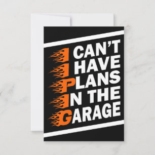 Jag kan inte, jag har planer i garaget Bilälskare Tack Kort