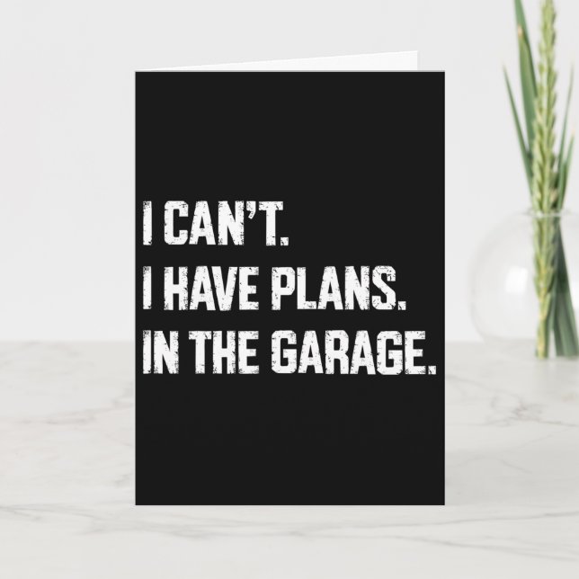 Jag kan inte, jag har planer i garaget Bilmekanike Kort (Framsida)