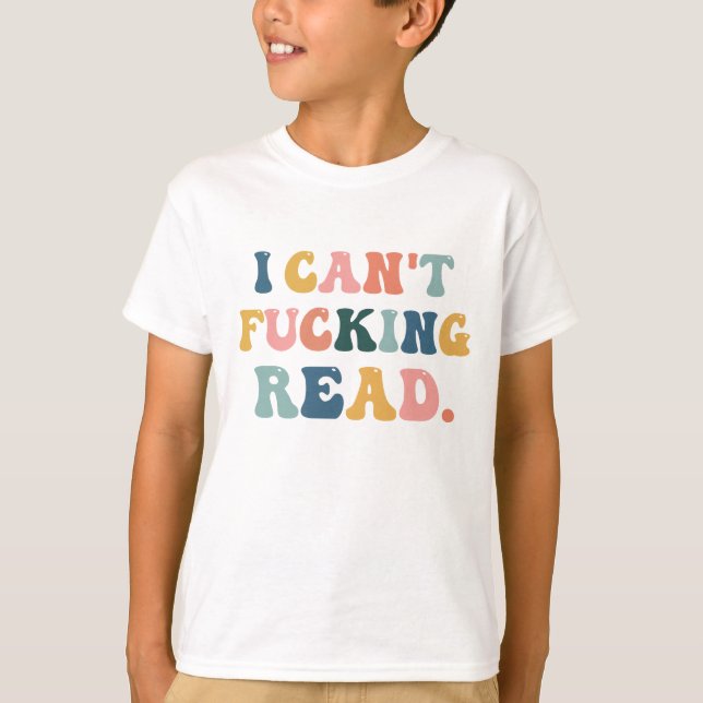 Jag kan inte läsa, lustig småbarn-tröja, sarkastis t shirt (Framsida)