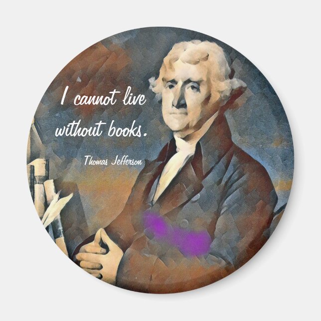 Jag kan inte leva utan böcker, av Thomas Jefferson Magnet (Framsidan)