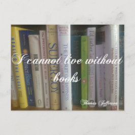 Jag kan inte leva utan böcker vykort