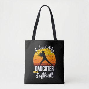 Jag kan inte min dotter har Softboll Stolt mamma-g Tygkasse
