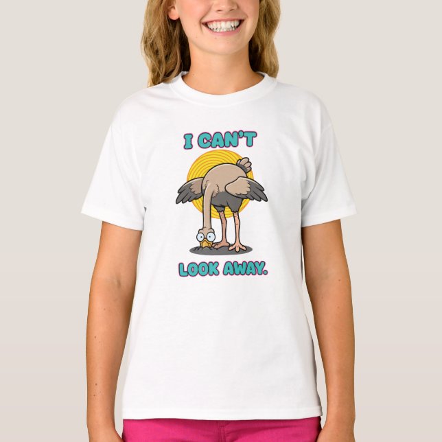 Jag Kan Inte Se Bort Humor Konst T Shirt (Framsida)