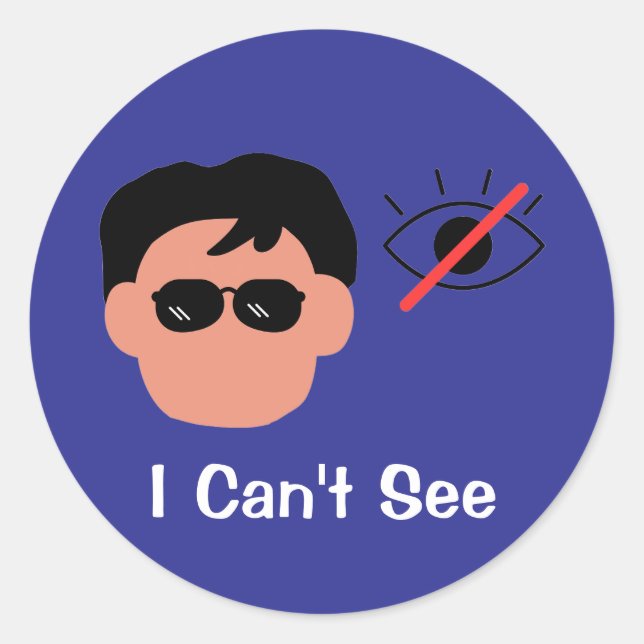 Jag kan inte se runt klistermärke (Framsida)