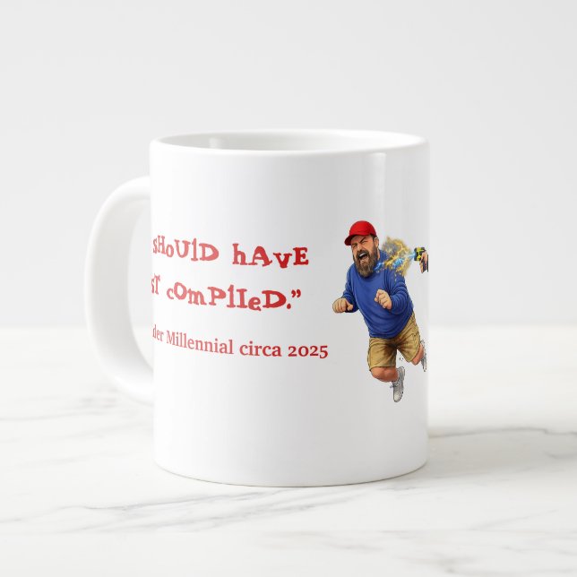 Jag kan inte sluta kissa! jumbo mugg (Framsida vänster)