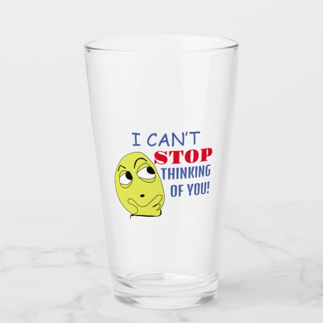 Jag kan inte sluta tänka på dig glaskopp (Framsida)