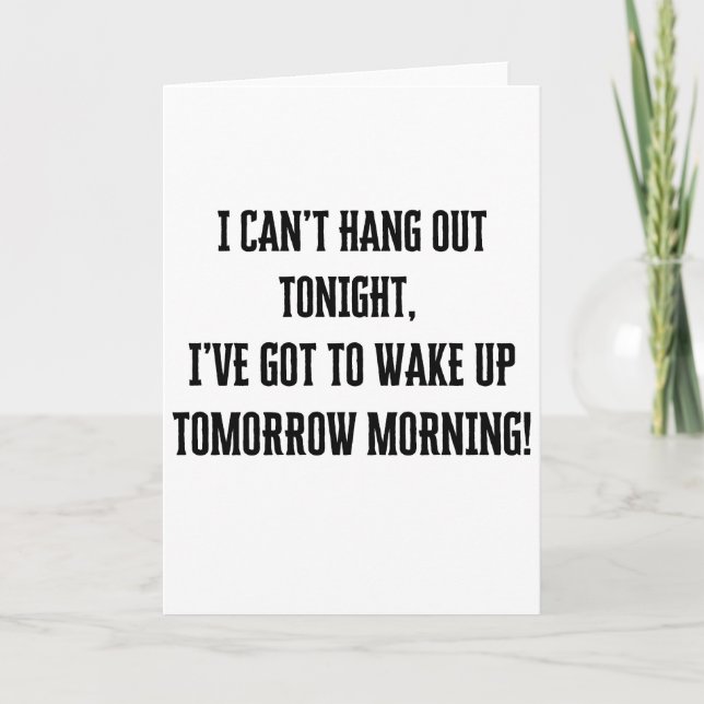 Jag kan inte stanna i kväll, Hälsning Card Tack Kort (Framsida)