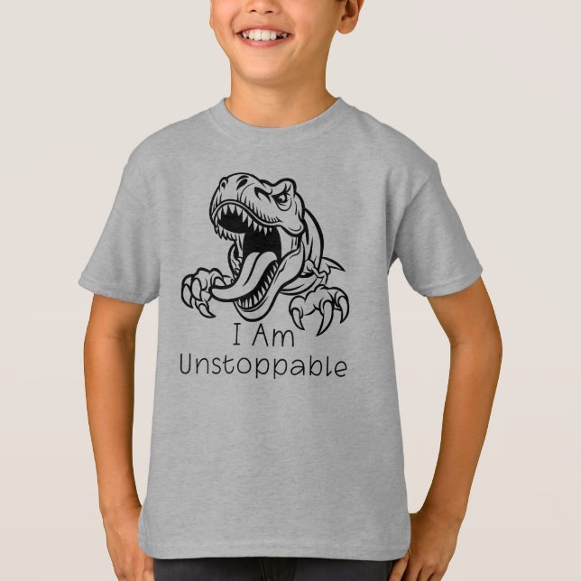 Jag kan inte stoppa, Arg Dinosaur T Shirt (Framsida)