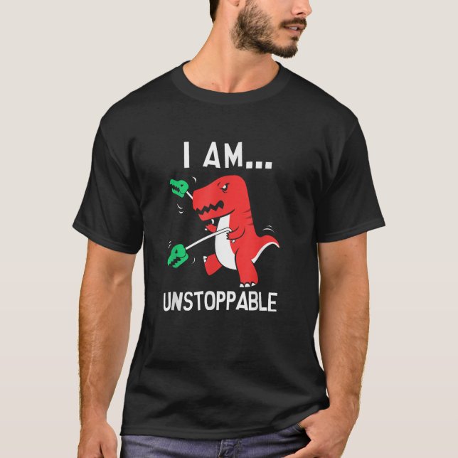 Jag kan inte stoppa rex Dinosaur Klo Grabber Chris T Shirt (Framsida)