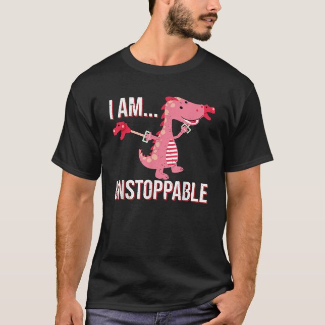 Jag kan inte stoppa Rex Dinosaur Klo T Shirt (Framsida)