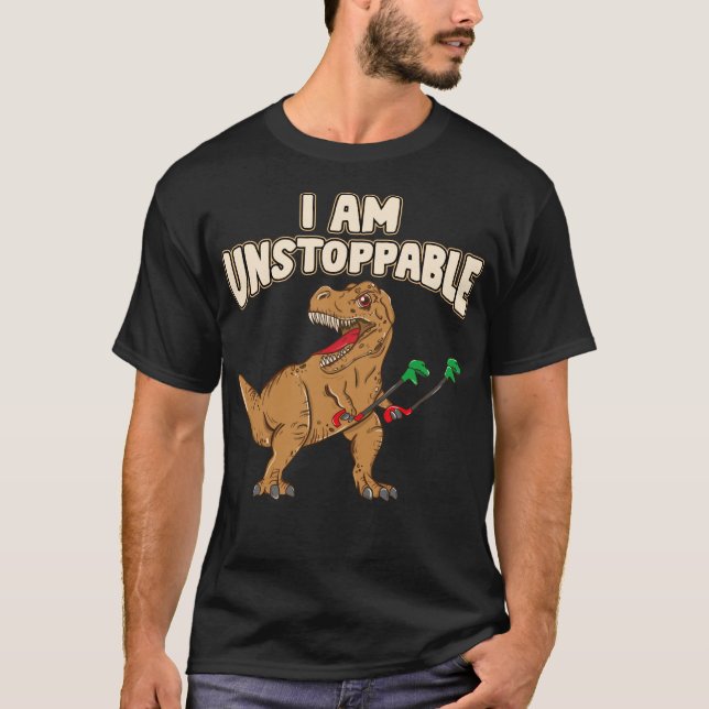 Jag kan inte stoppa TRex Funny Kort Dinosaur Arm T Shirt (Framsida)