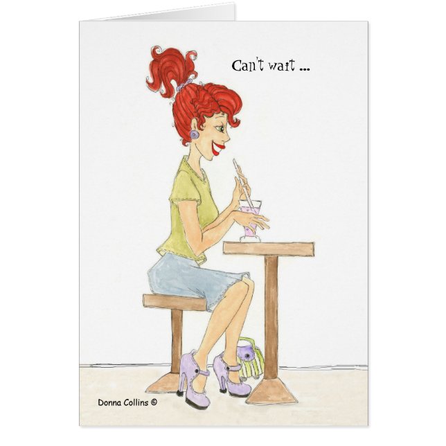 Jag kan inte vänta på att hon ska hälsningskort (Framsidan)