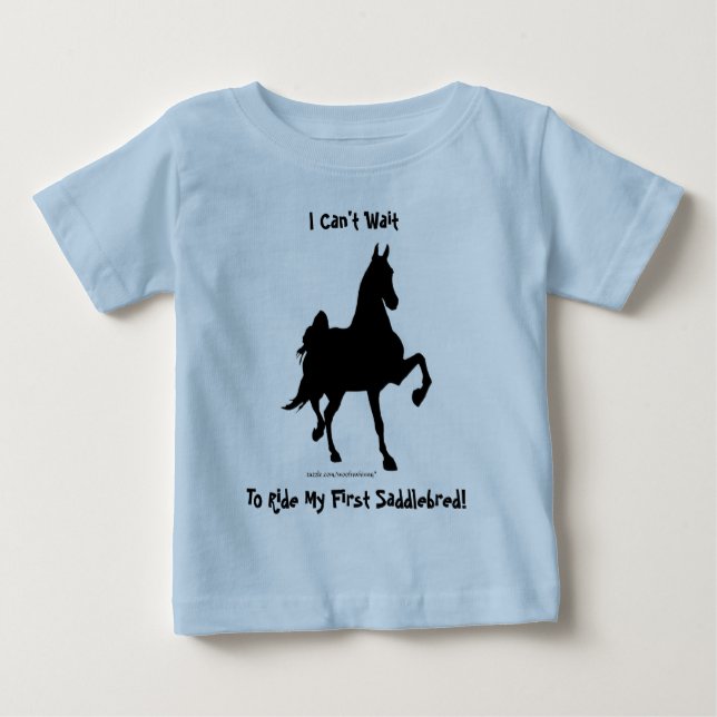 Jag kan inte vänta på att rida min första Saddleav Tee Shirt (Framsida)