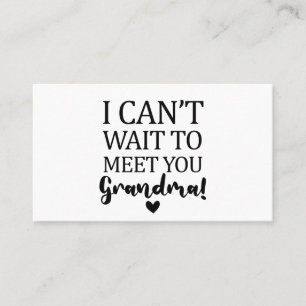 Jag kan inte vänta på att träffa din mormor Gravid Visitkort