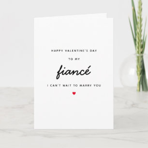 Jag kan inte vänta till Marry Fiancé Heart Valenti Kort