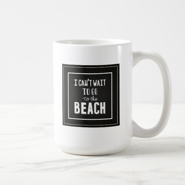 Jag kan inte väntan att gå till stranden kaffemugg (Höger)